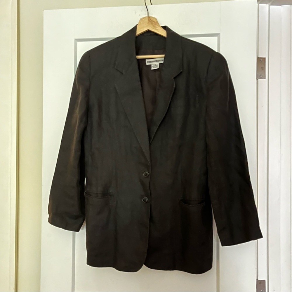 Vintage Black 💯 Linen Tailored Classic Blazer